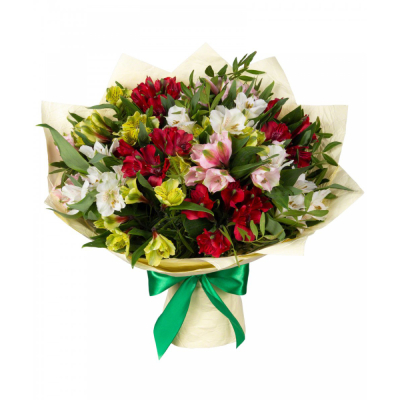 Букет «Теплые чувства» – разноцветные альстромерии с нежным посылом Цивильск Чувашская Республика