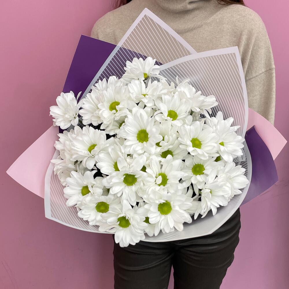 Букет «Весеннее настроение» – свежесть белых хризантем Цивильск Чувашская Республика