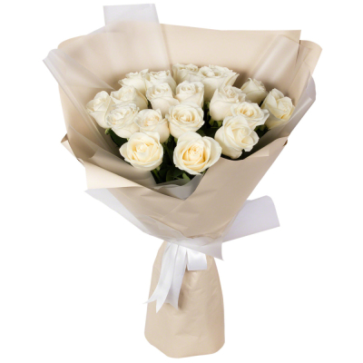 Букет «Эйфория» из 19 белых роз — символ чистой светлой любви Цивильск Чувашская Республика