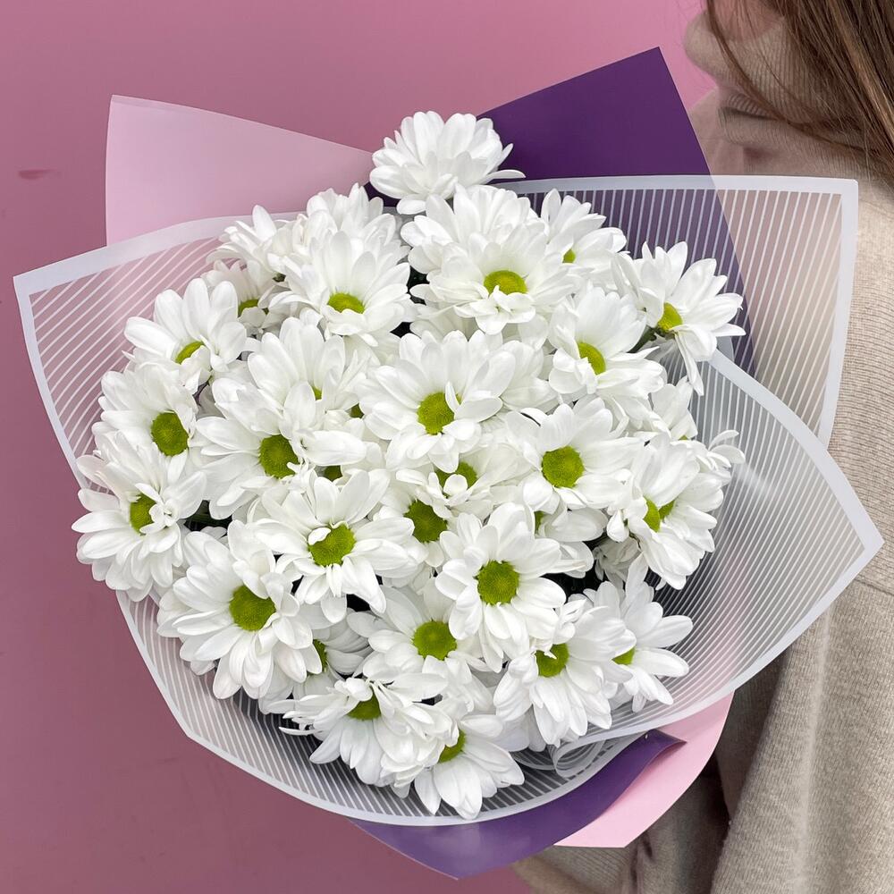 Букет «Весеннее настроение» – свежесть белых хризантем Цивильск Чувашская Республика