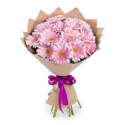 Нежный букет из 15 розовых гербер – воплощение трогательных чувств Цивильск Чувашская Республика