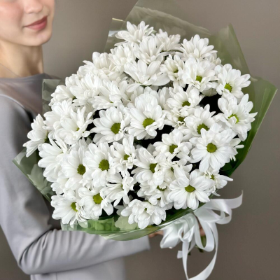 Букет «Мечты о лете» – свежесть белых хризантем Цивильск Чувашская Республика