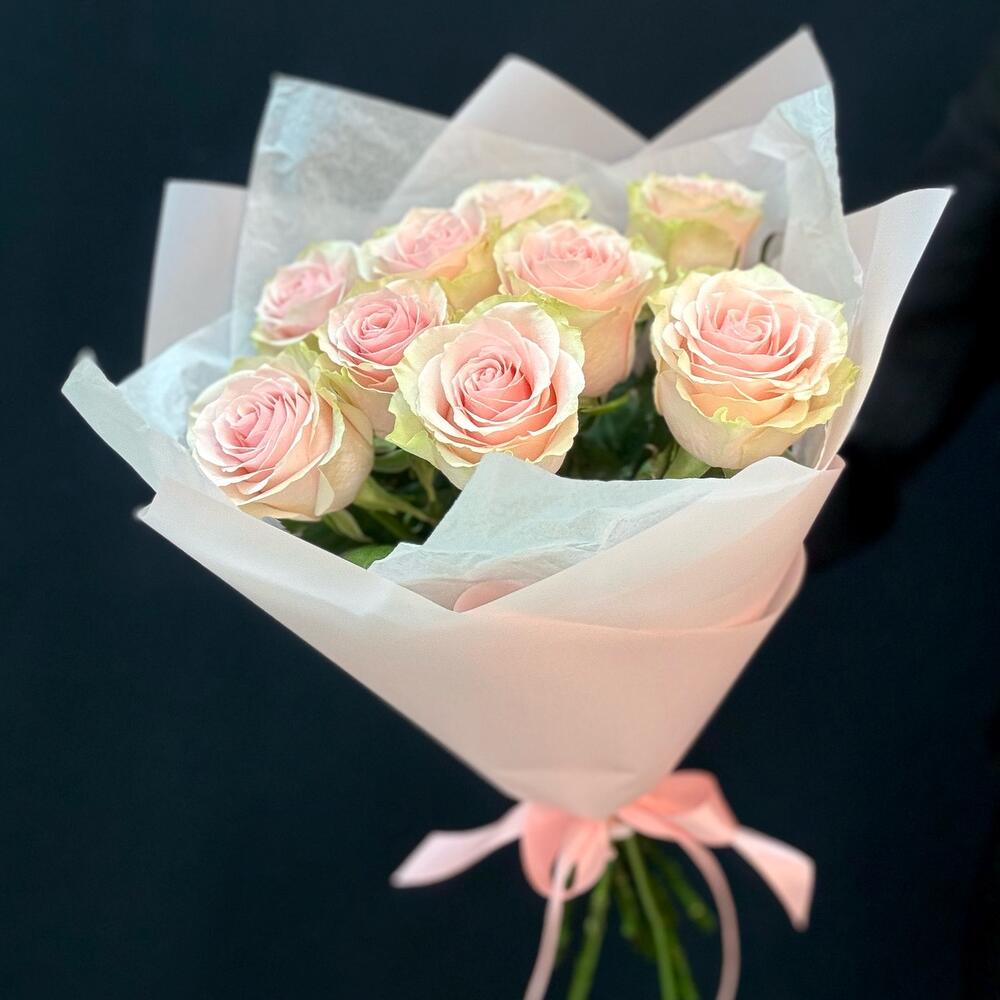 Букет из 9 розовых роз – нежность в каждом лепестке Цивильск Чувашская Республика