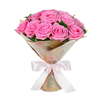 Букет из розовых роз с рускусом – нежность в каждом лепестке Цивильск Чувашская Республика