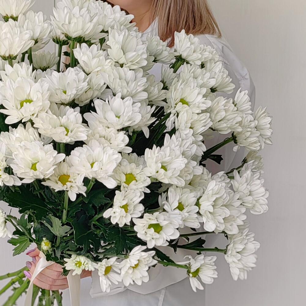 Букет «Ромашка» — свежесть белых хризантем в деревенском стиле Цивильск Чувашская Республика