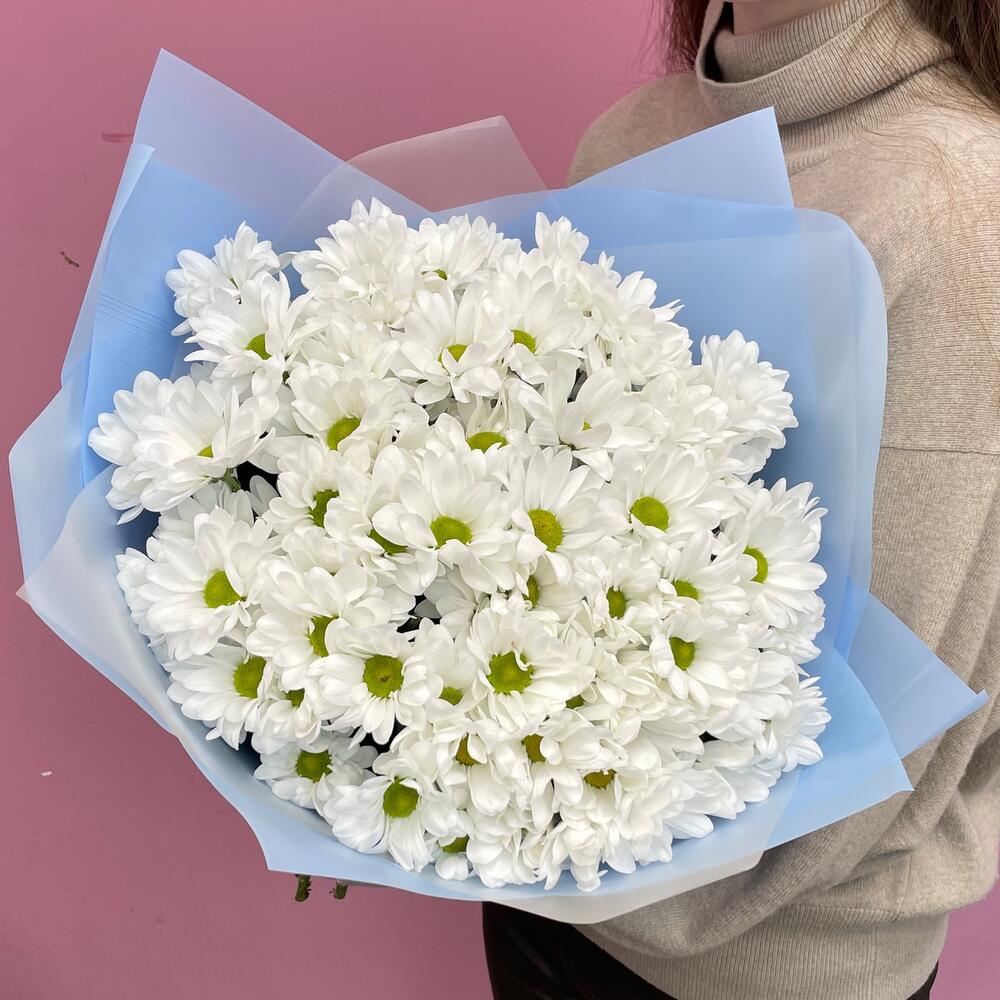 Букет «Ромашковое поле» – свежесть белых хризантем Цивильск Чувашская Республика