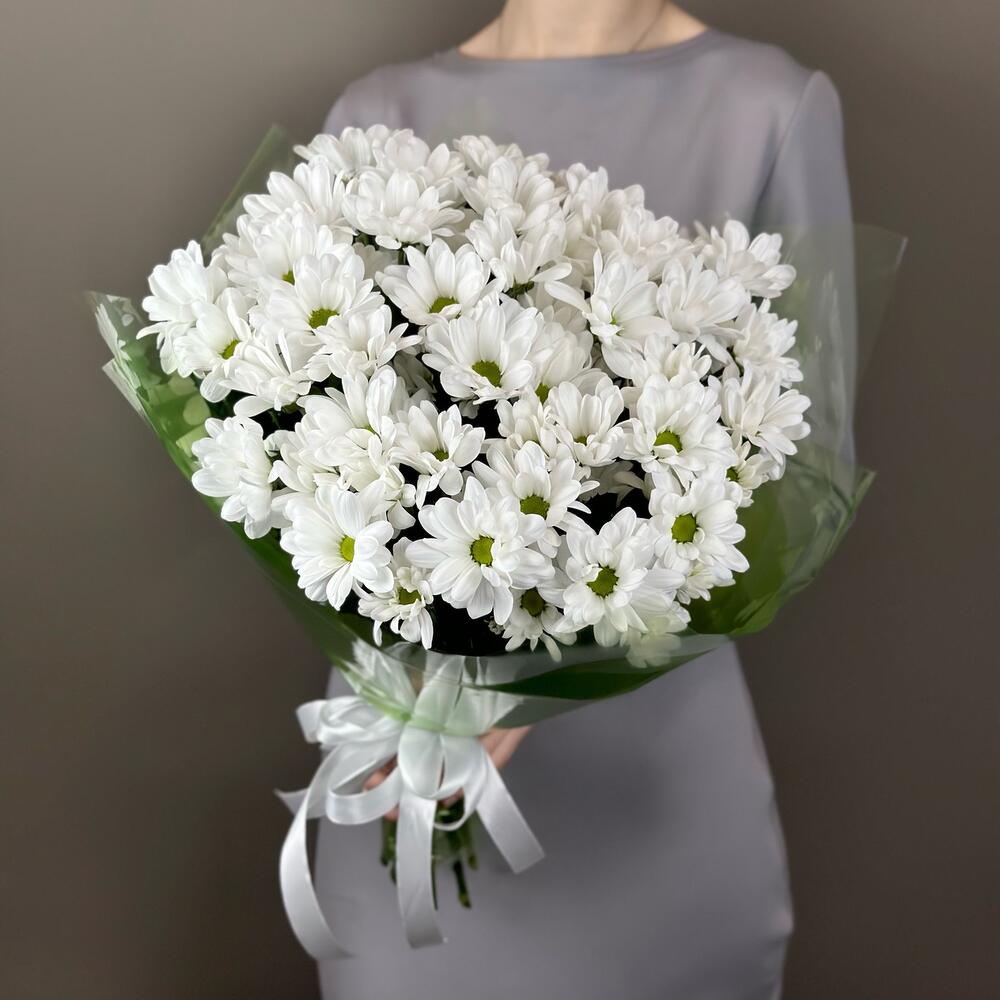 Букет «Мечты о лете» – свежесть белых хризантем Цивильск Чувашская Республика