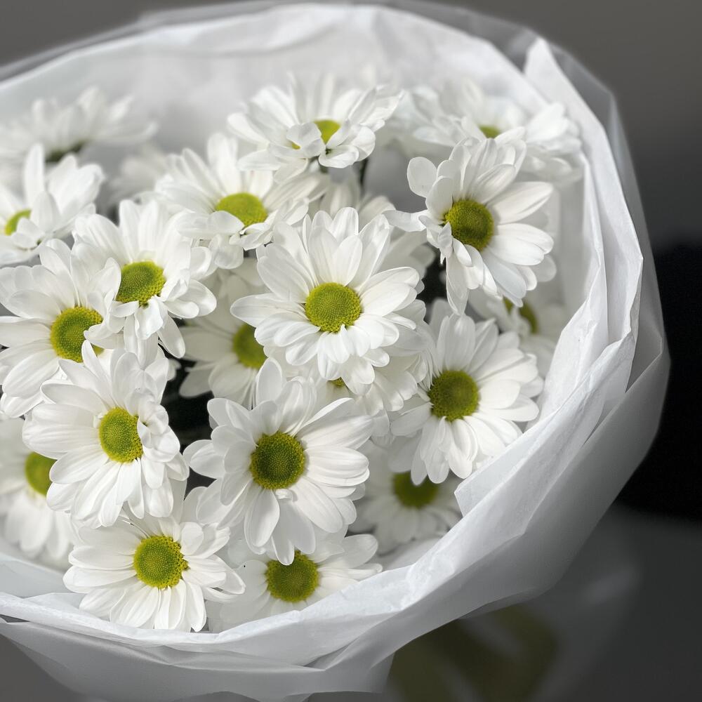 Букет «Ромашковый» – нежные белые хризантемы в деревенском стиле Цивильск Чувашская Республика
