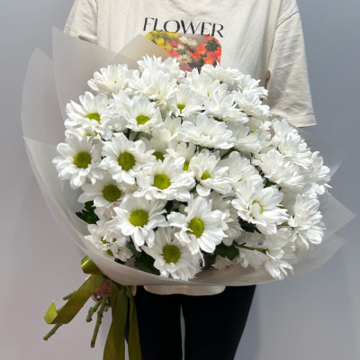 Букет «Летнее настроение» – свежесть белых хризантем Цивильск Чувашская Республика