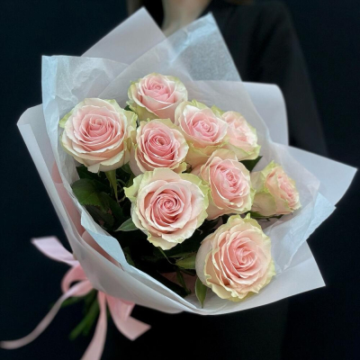Букет из 9 розовых роз – нежность в каждом лепестке Цивильск Чувашская Республика
