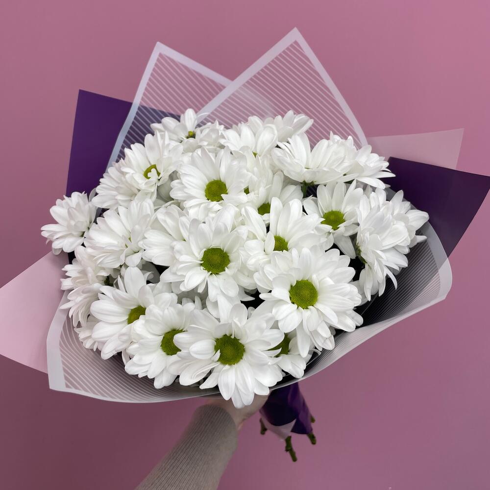 Букет «Весеннее настроение» – свежесть белых хризантем Цивильск Чувашская Республика