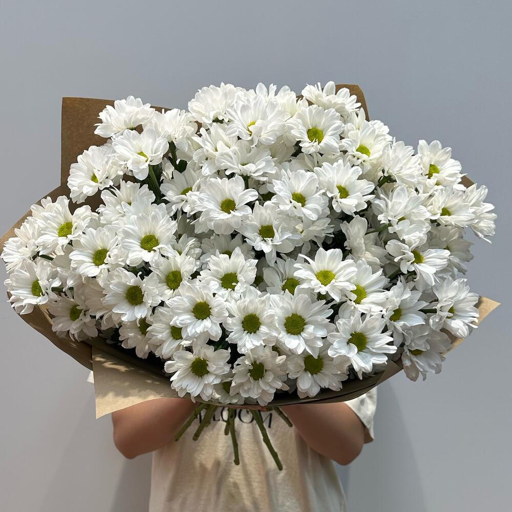 Букет «Летняя свежесть» – дыхание лета в белых хризантемах Цивильск Чувашская Республика