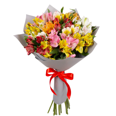 Букет «Рассвет» из разноцветных альстромерий Цивильск Чувашская Республика