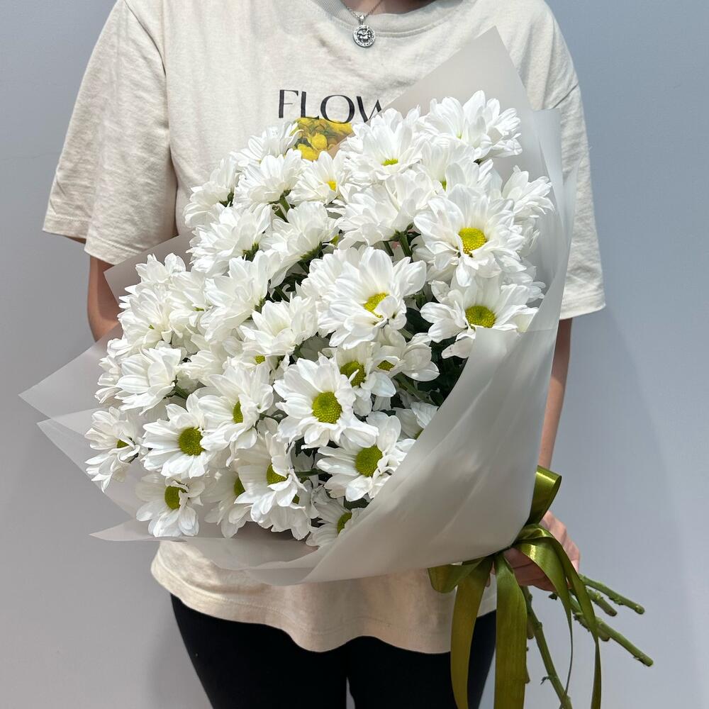 Букет «Летнее настроение» – свежесть белых хризантем Цивильск Чувашская Республика