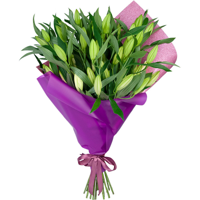 Изысканный букет из 15 свежих лилий – королевский подарок Цивильск Чувашская Республика