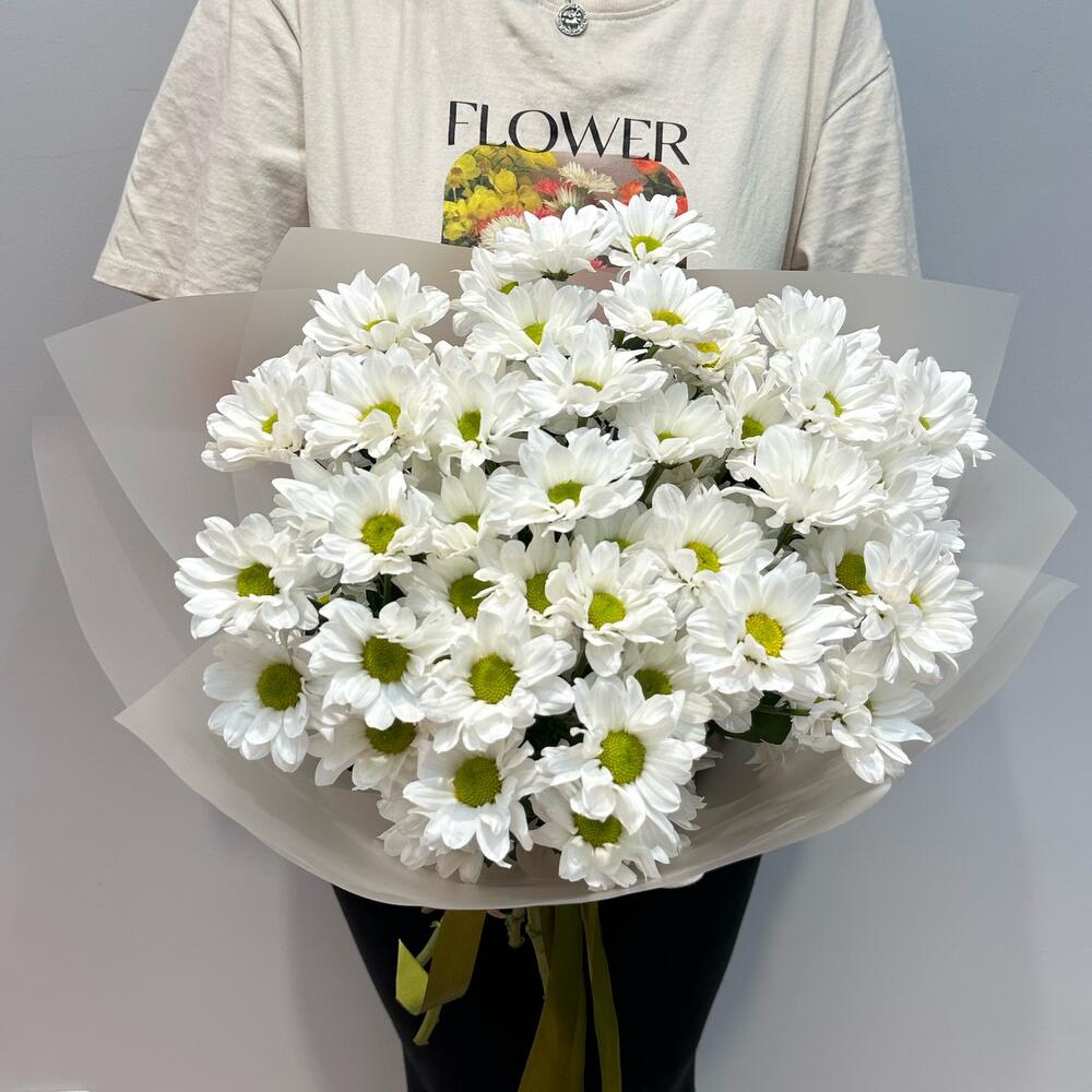 Букет «Летнее настроение» – свежесть белых хризантем Цивильск Чувашская Республика