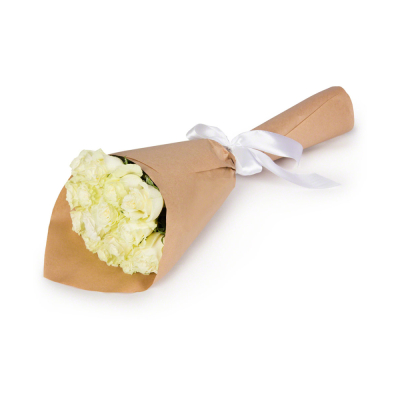 Букет из белых роз в крафте Цивильск Чувашская Республика