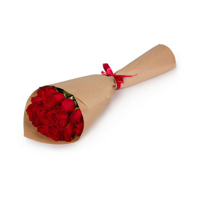 Букет из красных роз в крафтовой упаковке Цивильск Чувашская Республика