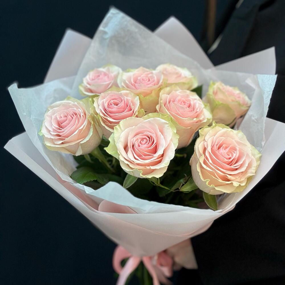 Букет из 9 розовых роз – нежность в каждом лепестке Цивильск Чувашская Республика